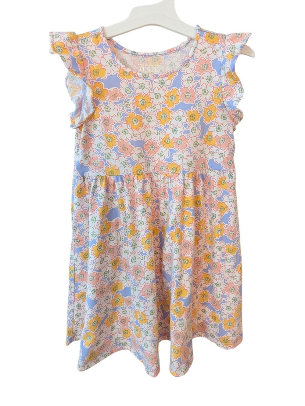 The Children's Place Girls Dress Multicolor Flower Pattern Cotton Size 4T